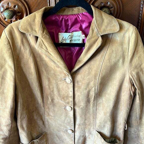 Vntg Boho 70’s Lady California tan suede Penny Lane western festival jacket. - Picture 3 of 11